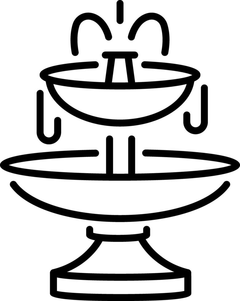 A trendy line style icon of water fountain vector