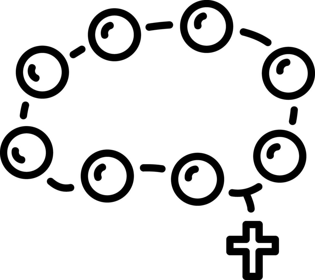 An outline style icon of rosary vector