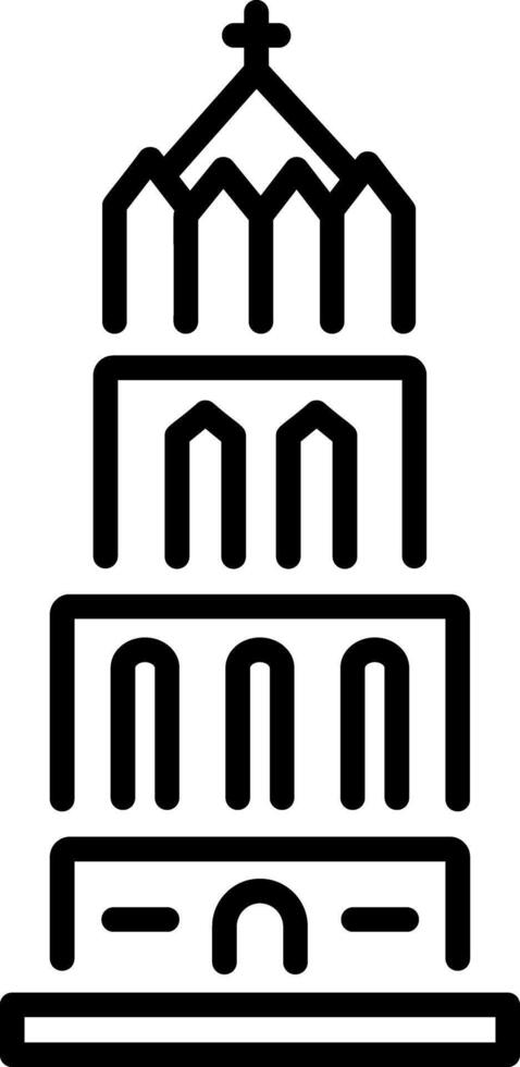 A line style icon showing dome tower structure vector