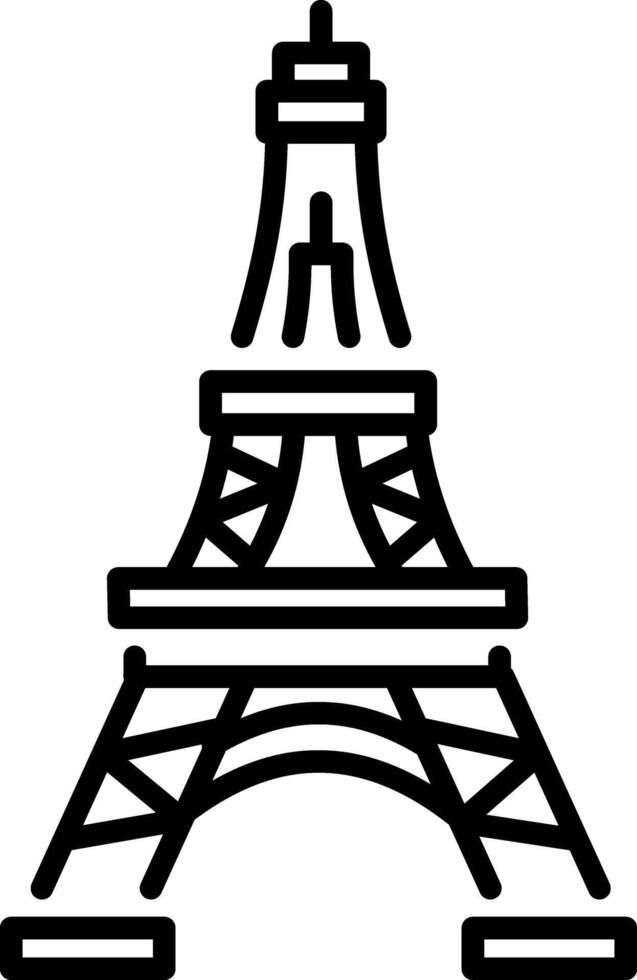 An outline style icon of eiffel tower vector