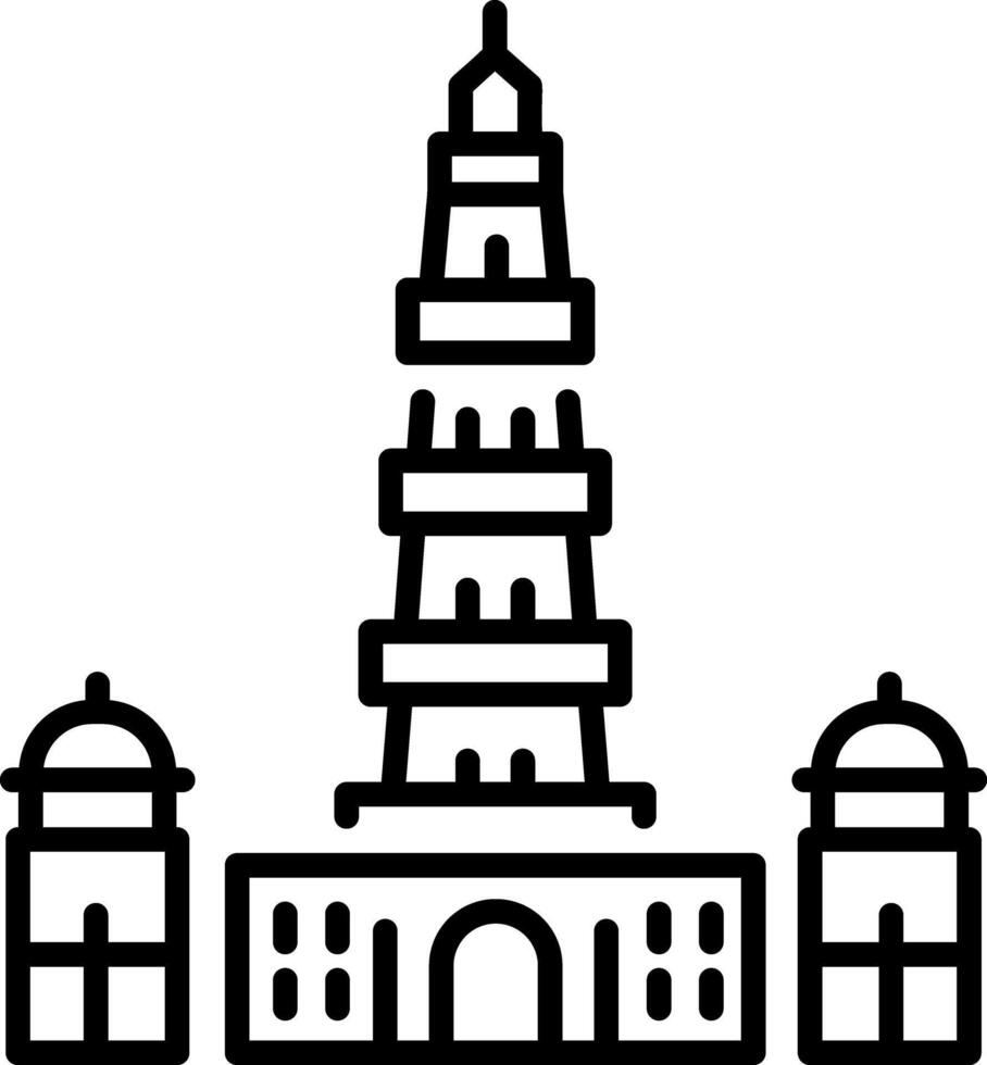 An outline style icon of qutub vector