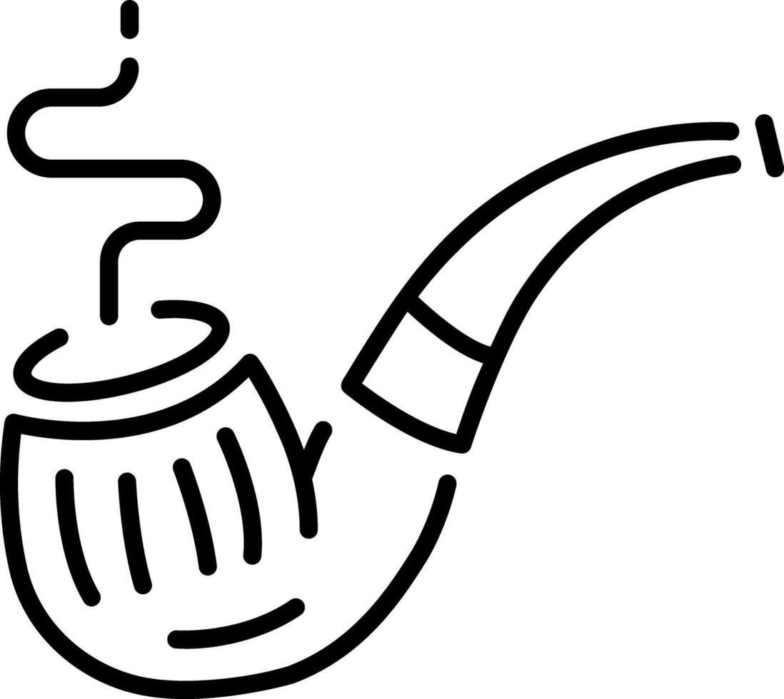 A linear style icon of smoking pipe vector
