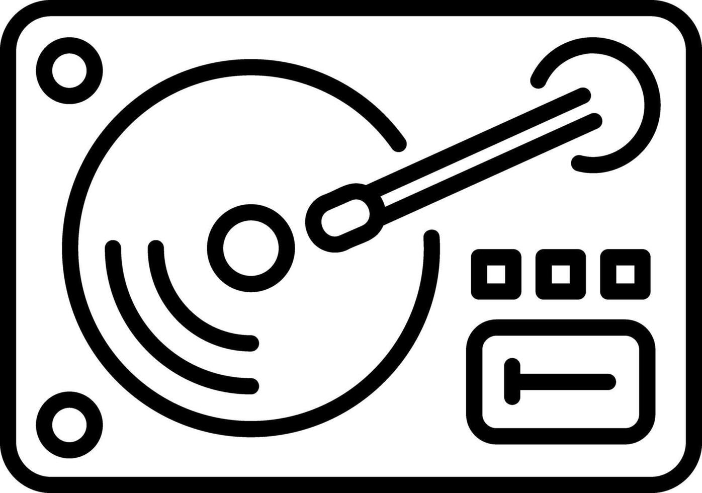 A linear icon depicting a vinyl recorder vector