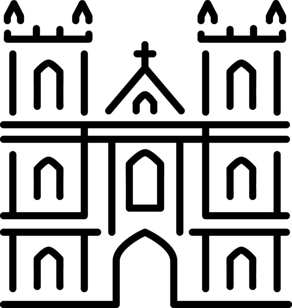 A linear style icon of westminster abbey vector