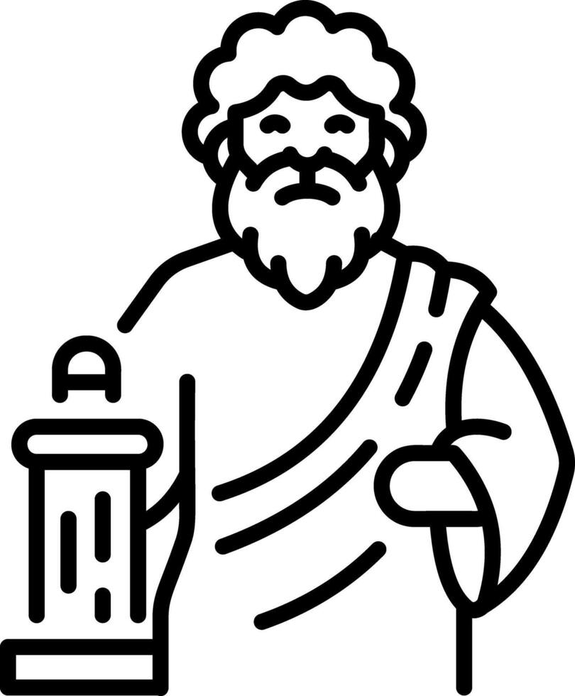A linear style icon of philosopher vector