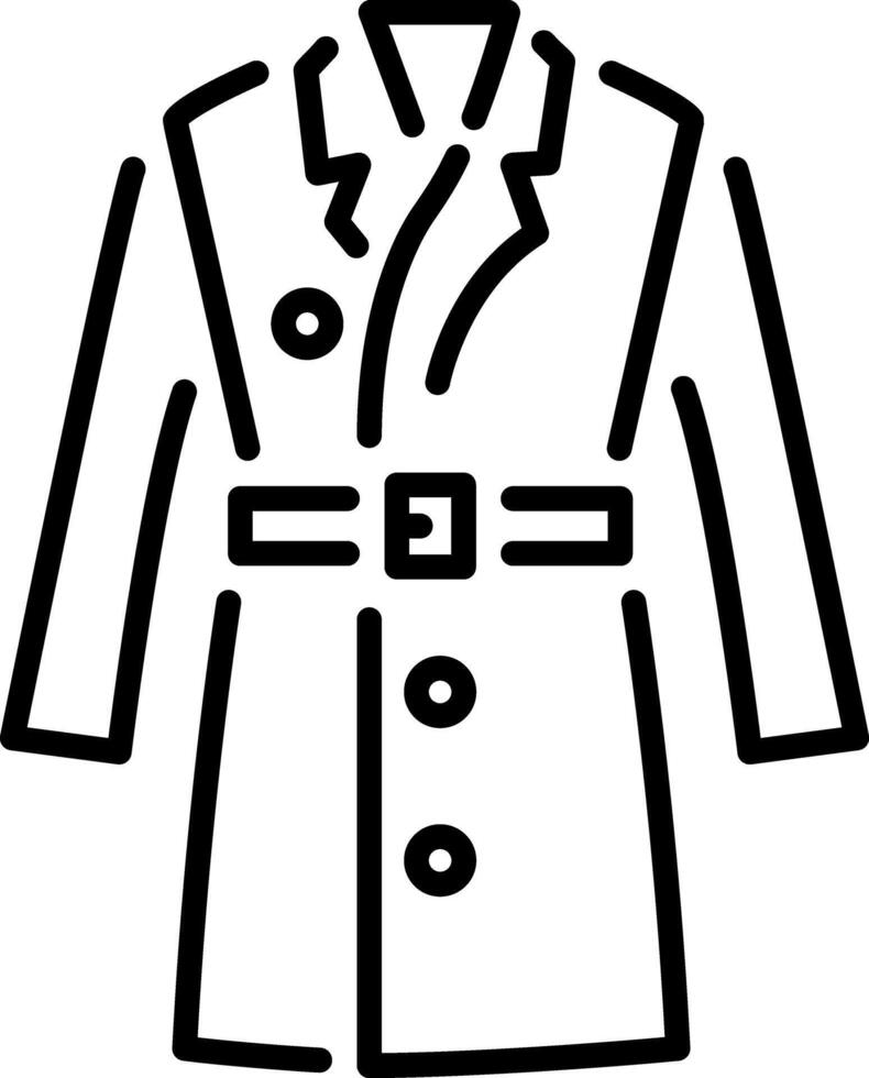 A line style icon of trench coat vector