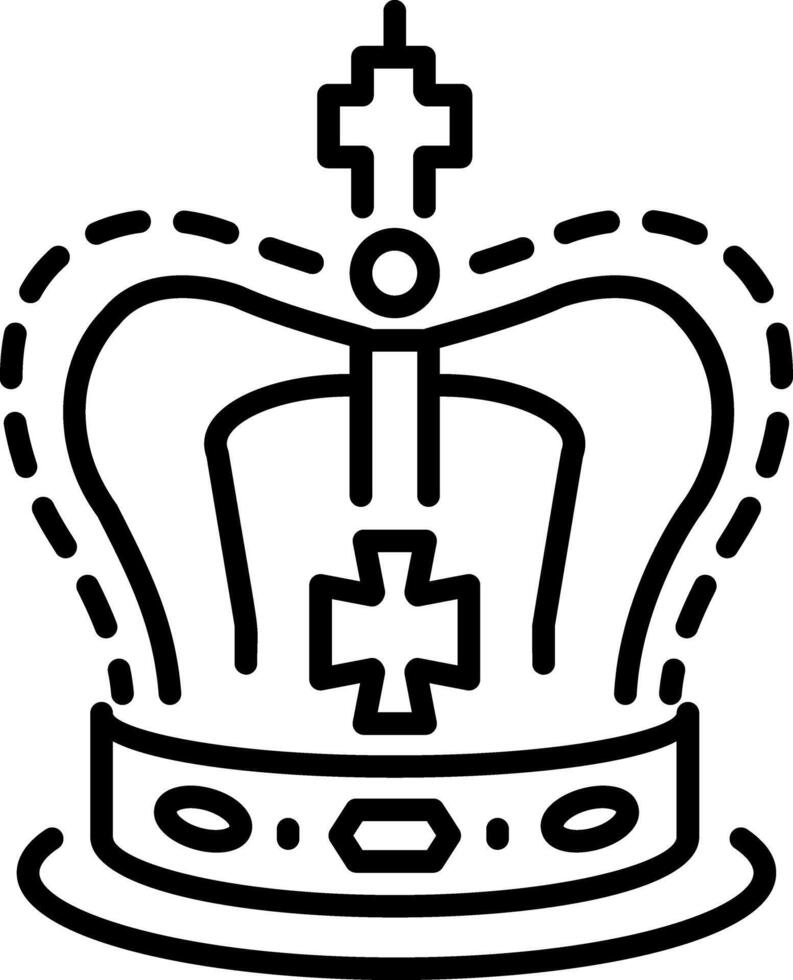 An outline style icon of royal crown vector