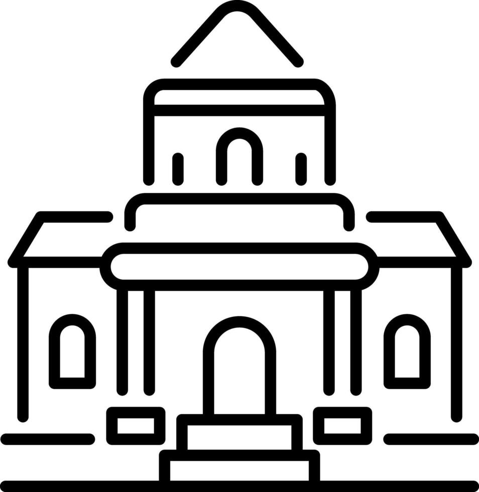 A linear style icon of rock hewn vector