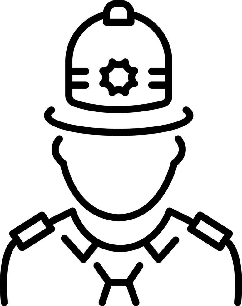 An outline style icon of london police vector