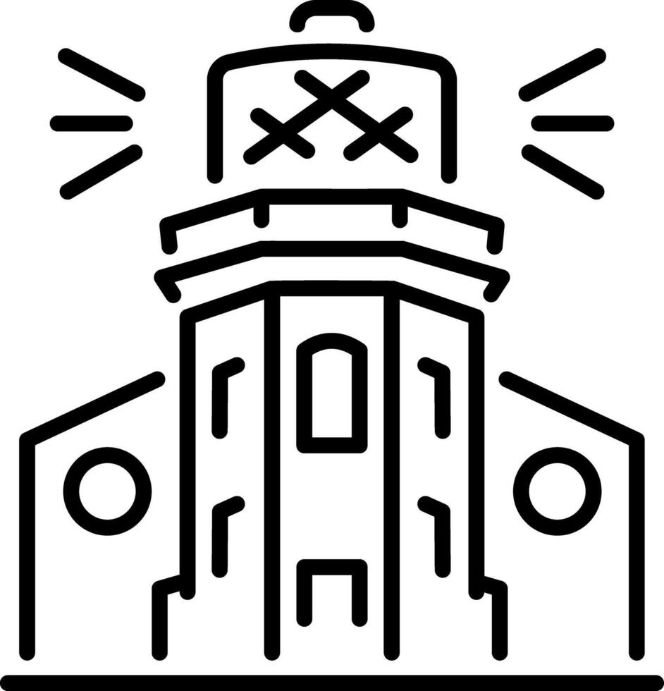 A line style icon showing london lighthouse tower vector