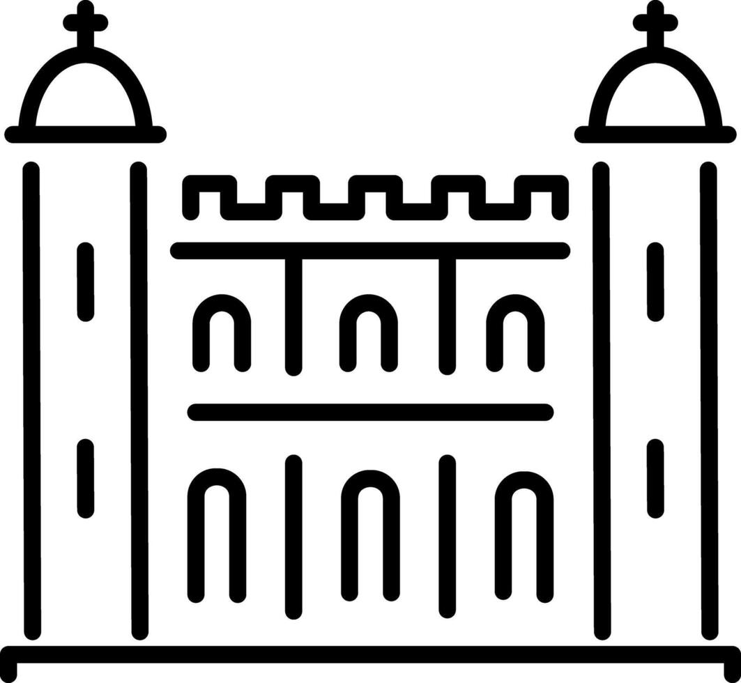 A linear style icon of royal palace vector
