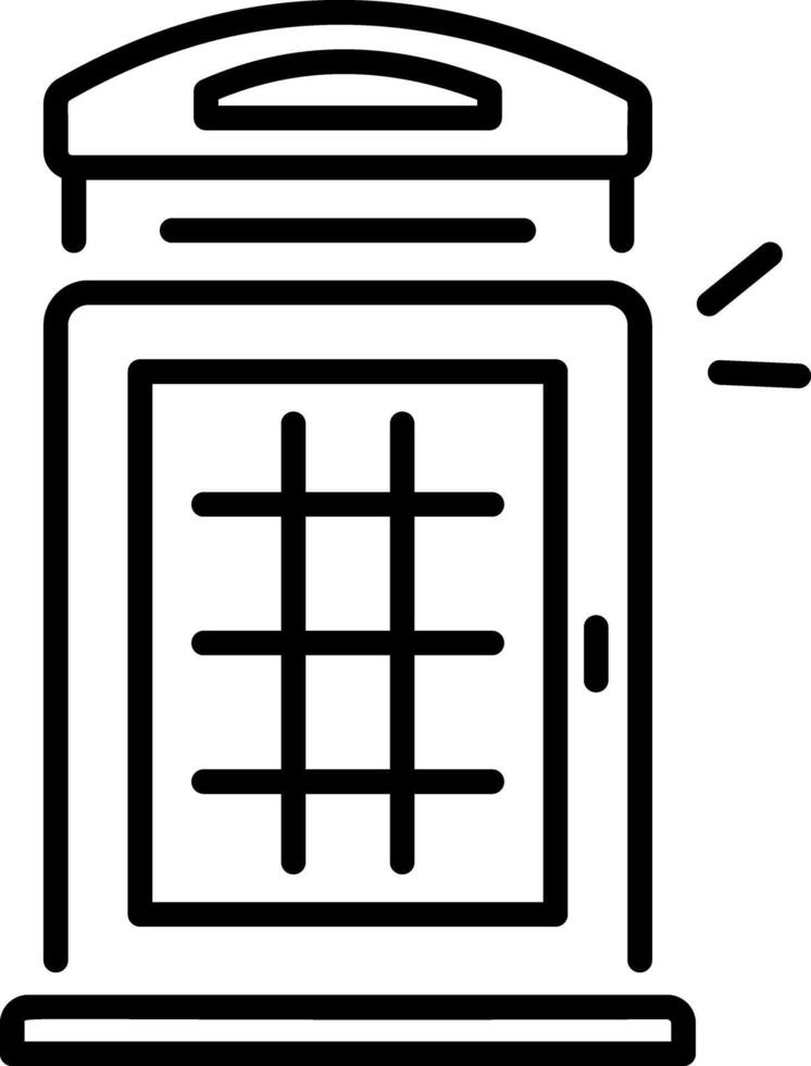 A line style icon of telephone booth vector