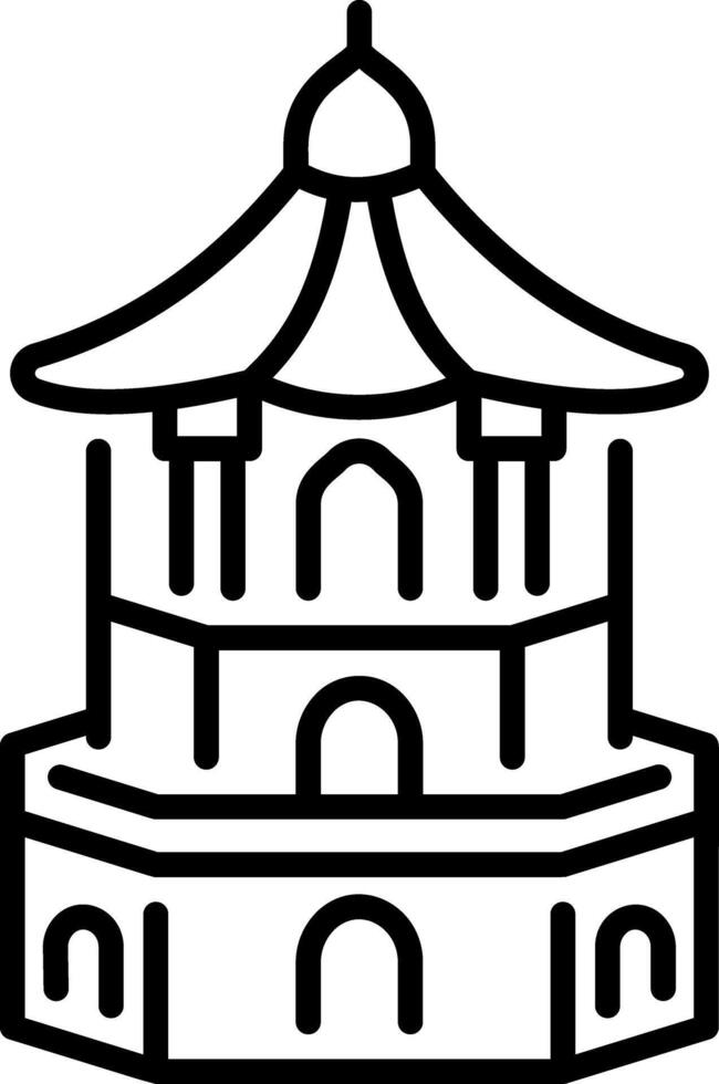 A line style icon of a pagoda structure vector