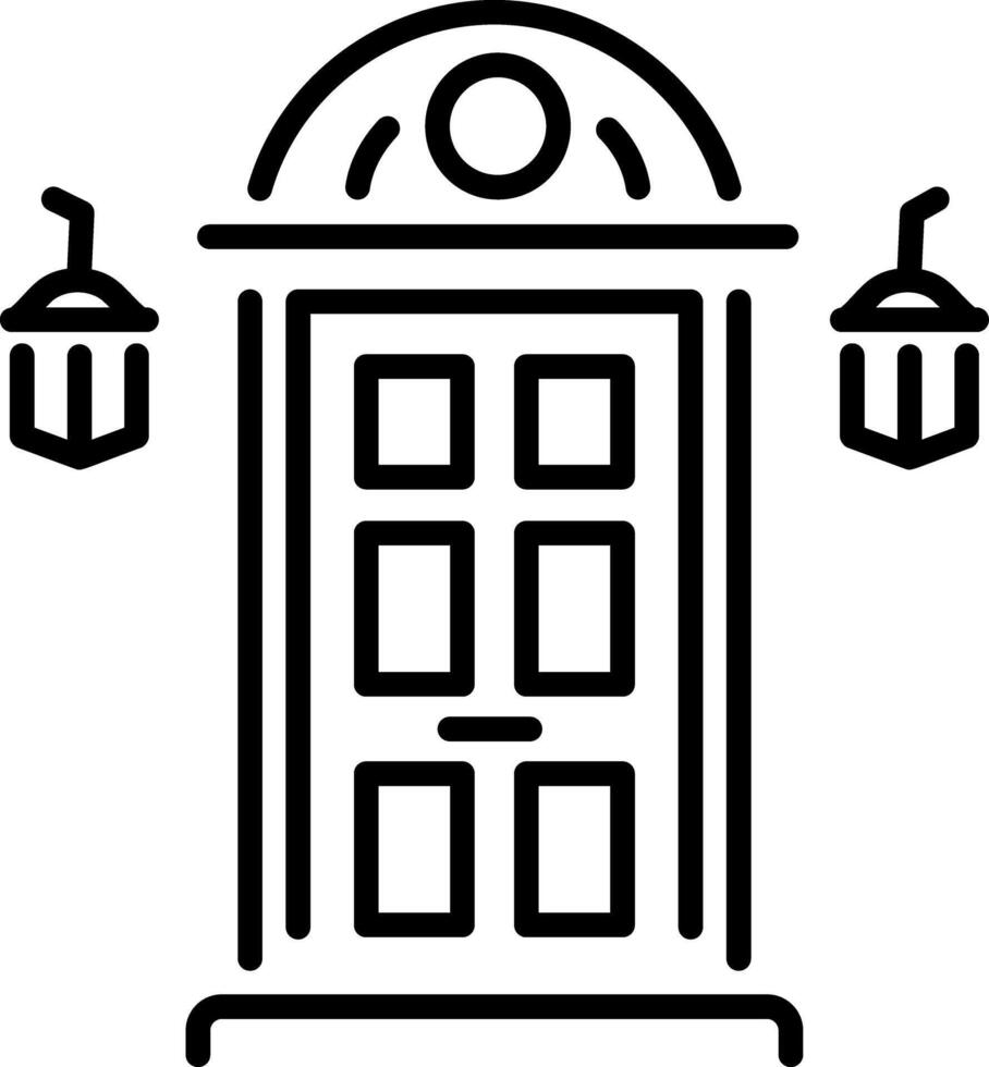 A linear icon depicting a sherlock door vector