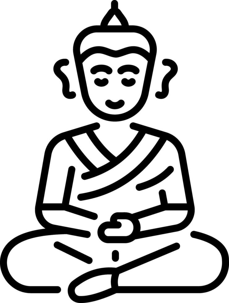 A line style icon representing buddhism culture vector