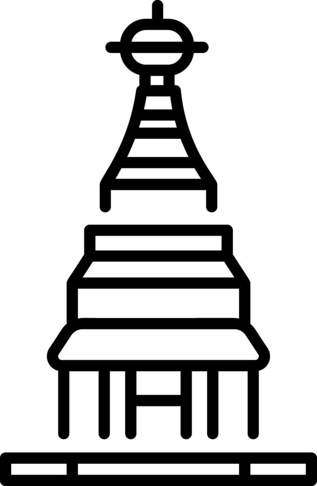 A linear style icon of tibetan building vector
