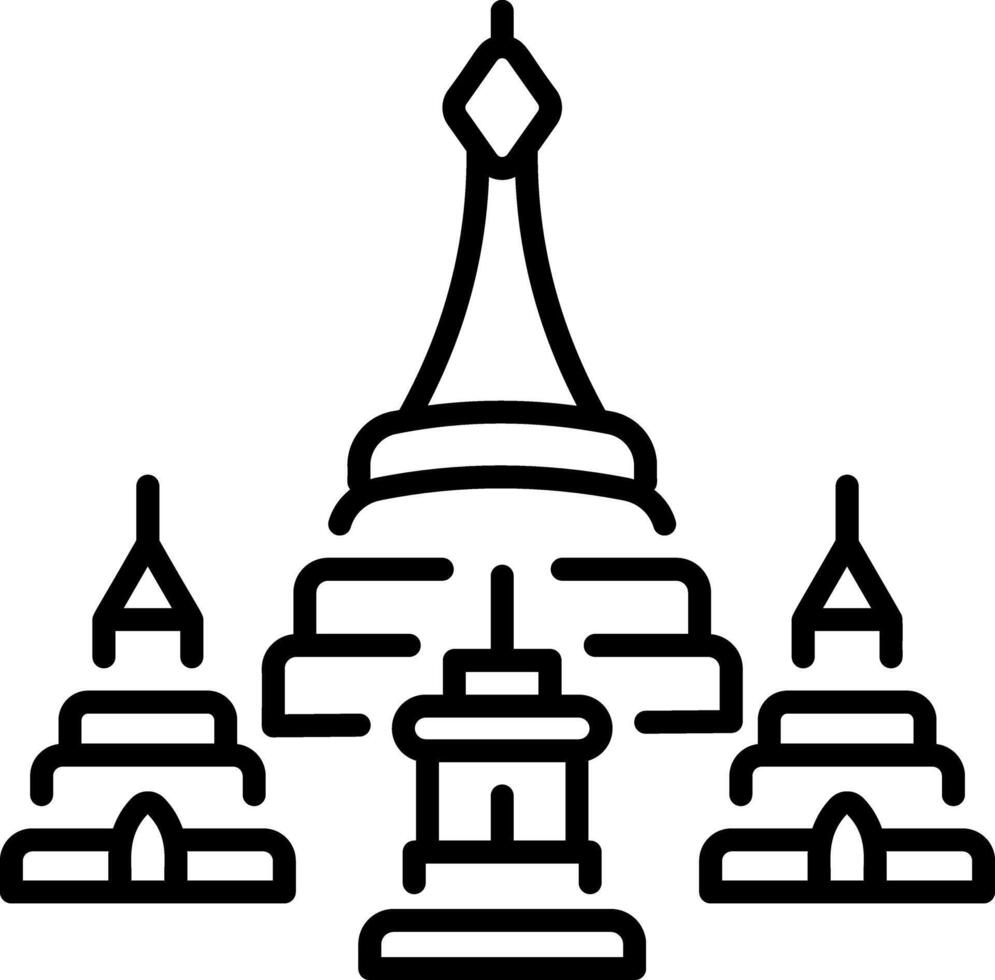A line style icon of myanmar temple vector