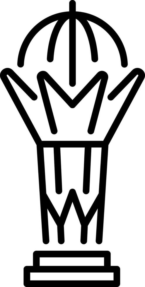 A linear style icon showing baiterek tower vector