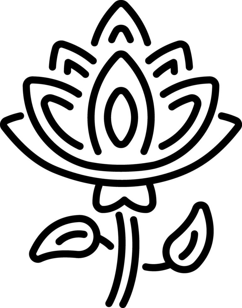 A linear style icon showing a lotus flower vector