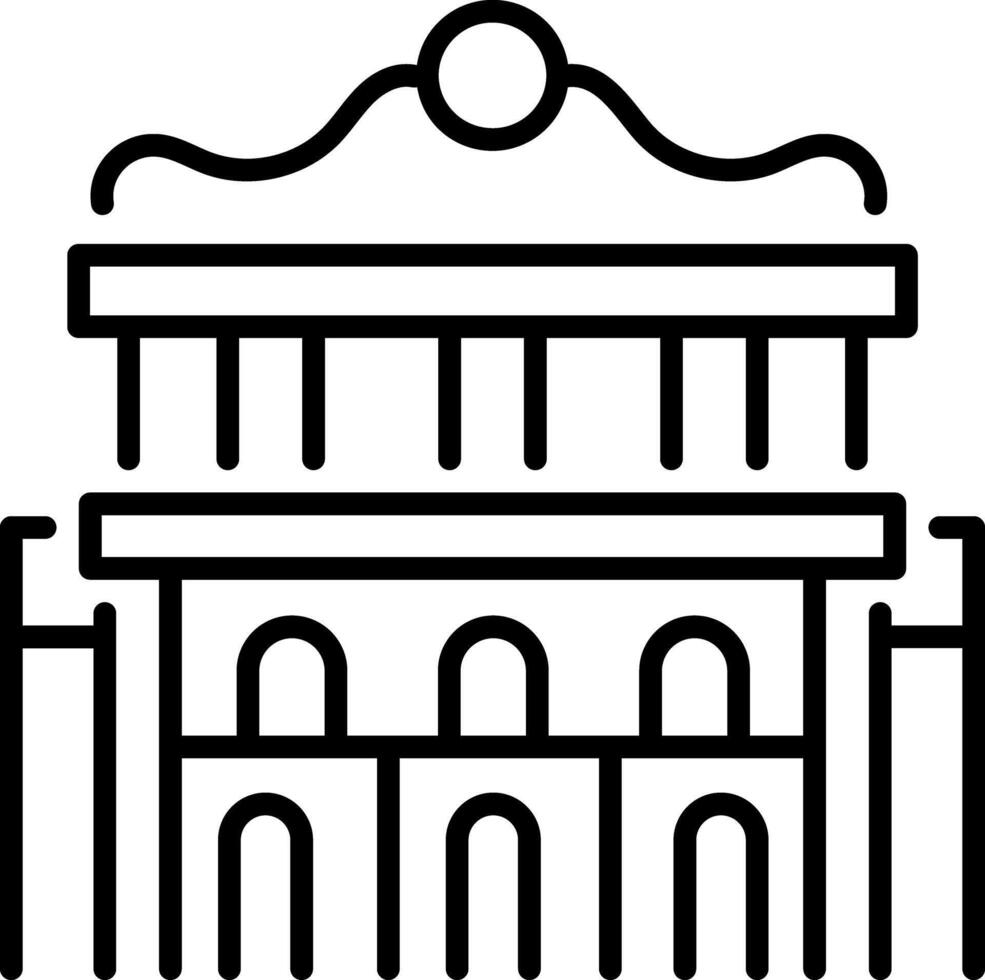 A linear icon of versailles palace building vector