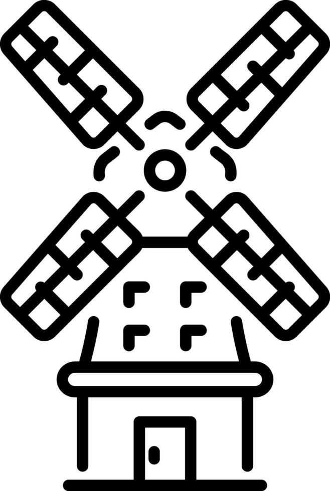 An outline style icon of windmill vector
