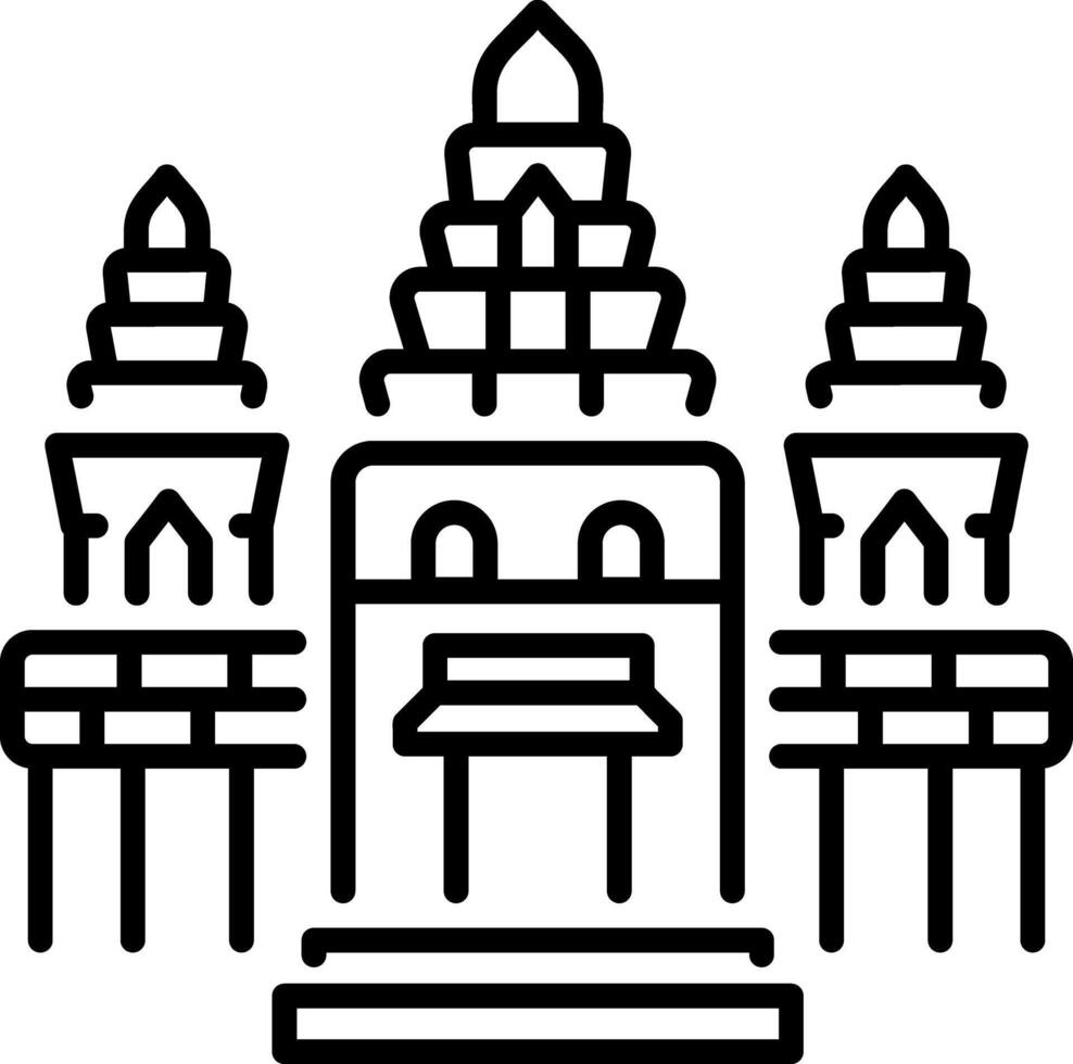 A line style icon of cambodia vector