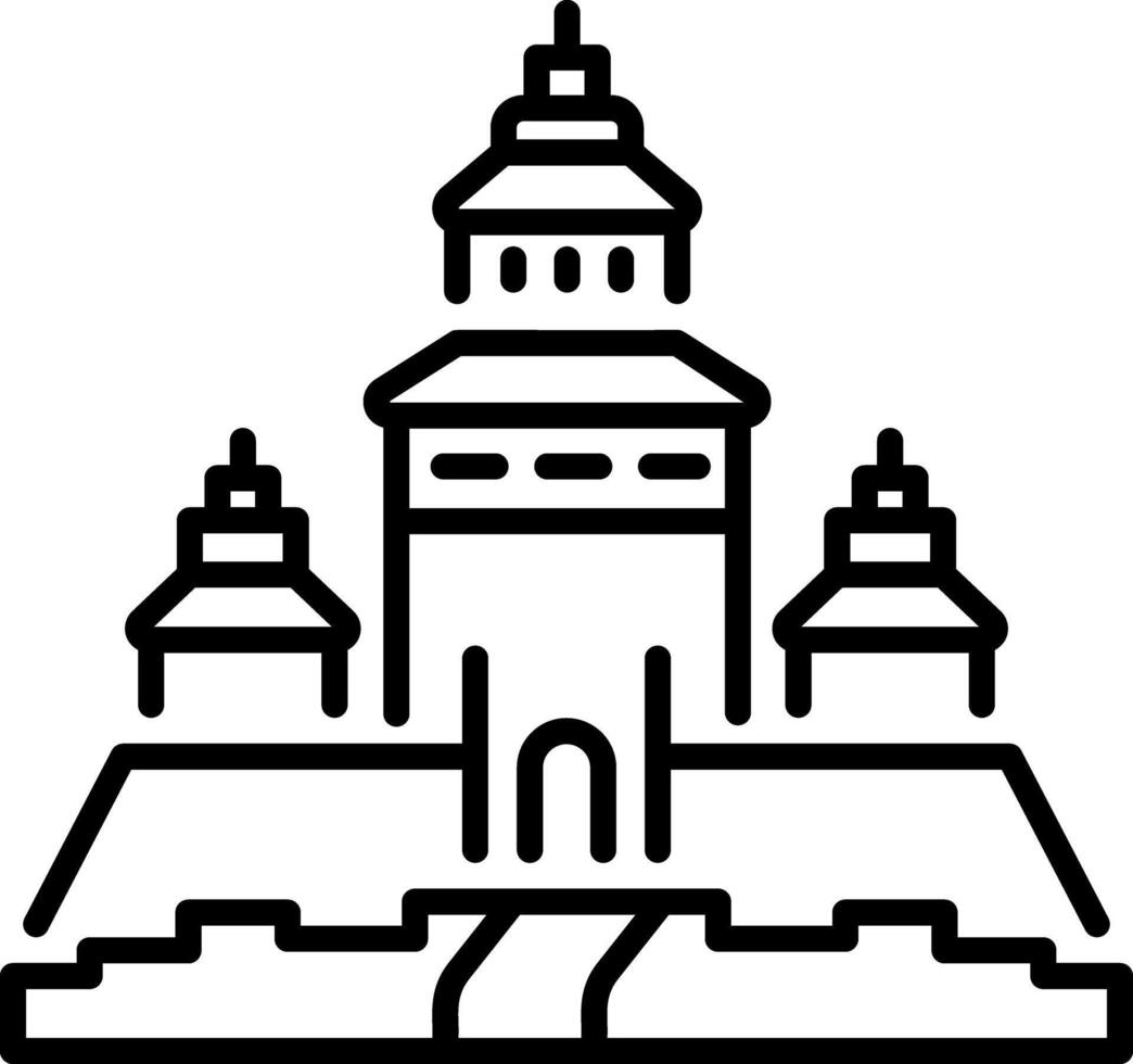 An outline style icon of monastery vector