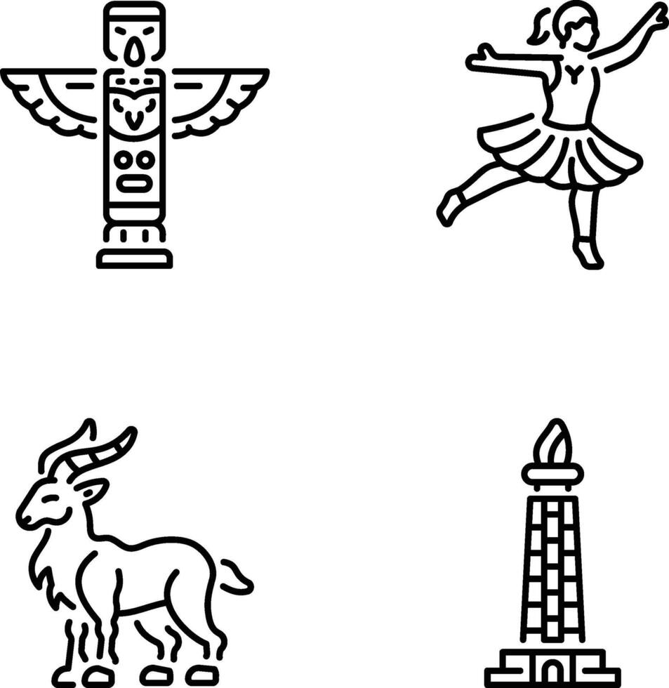 Pack of Linear Style Culture Icons vector