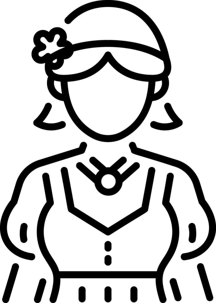 An outline style icon of belgium girl vector