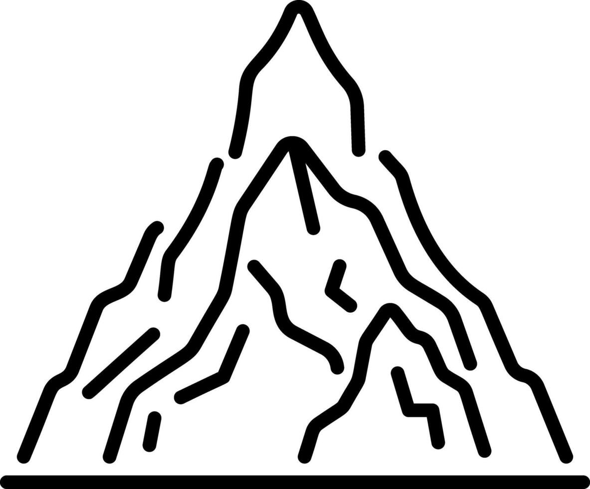 A line style icon of matterhorn vector