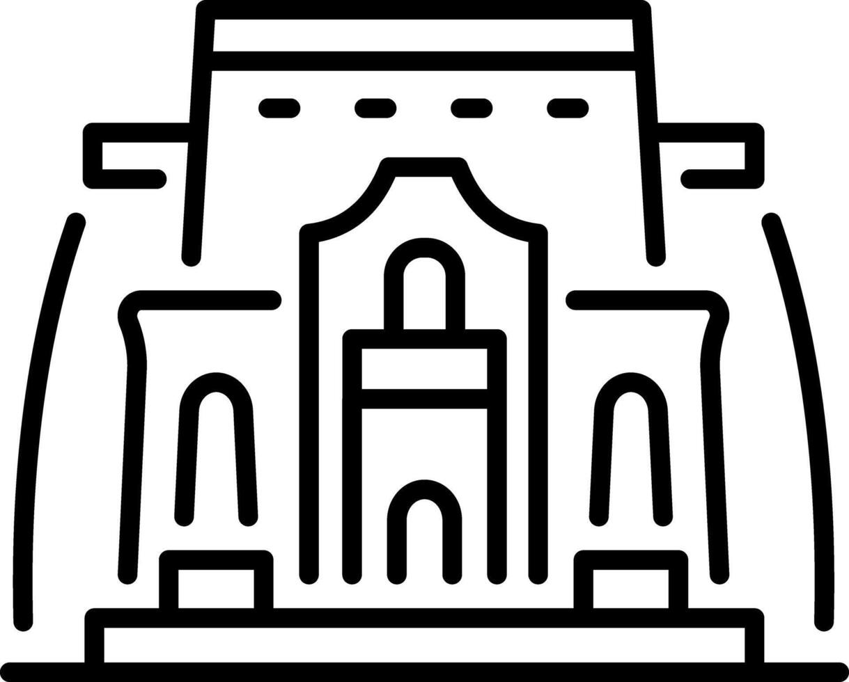 An outline style icon of temple vector