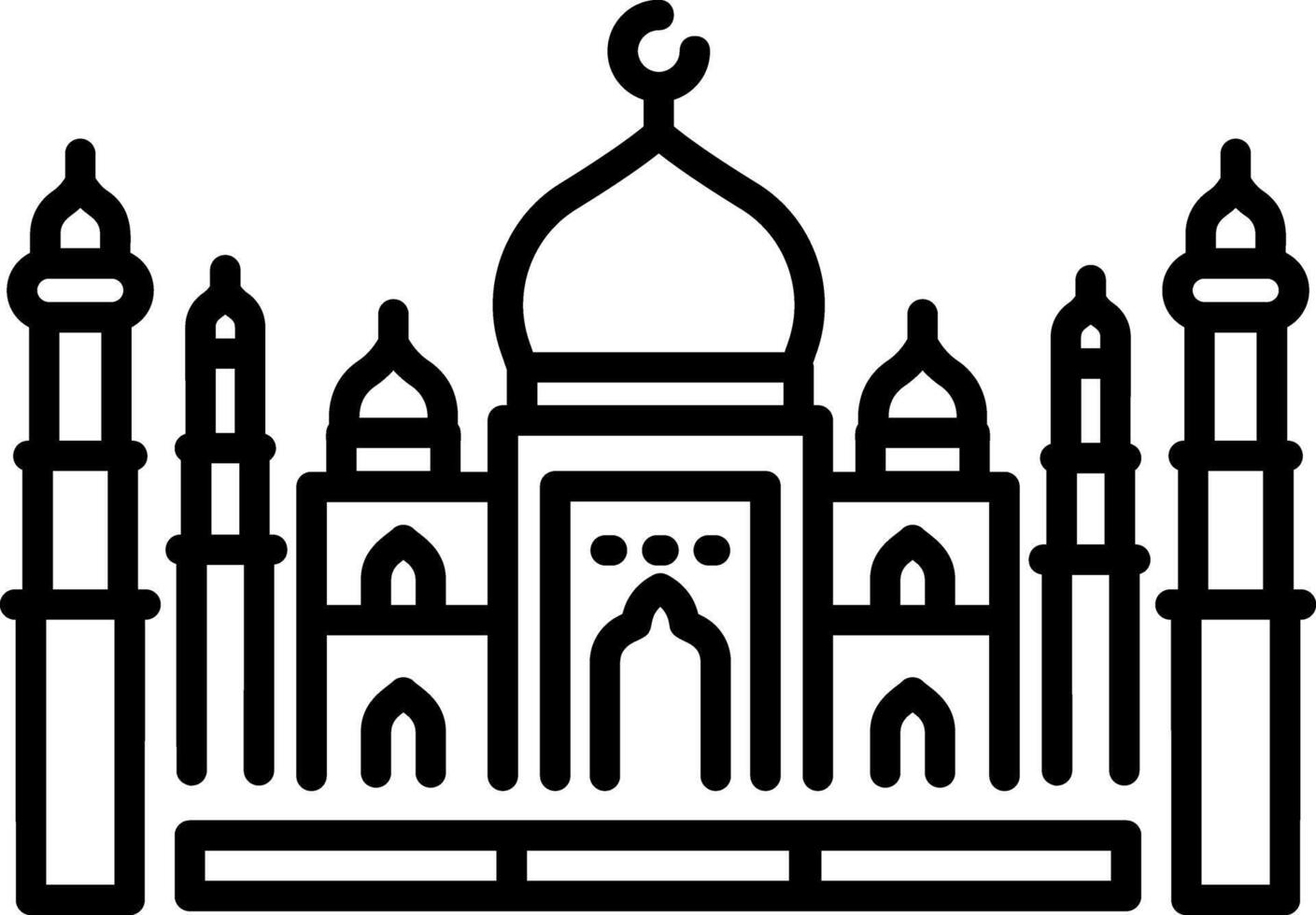 An outline style icon of taj mahal vector