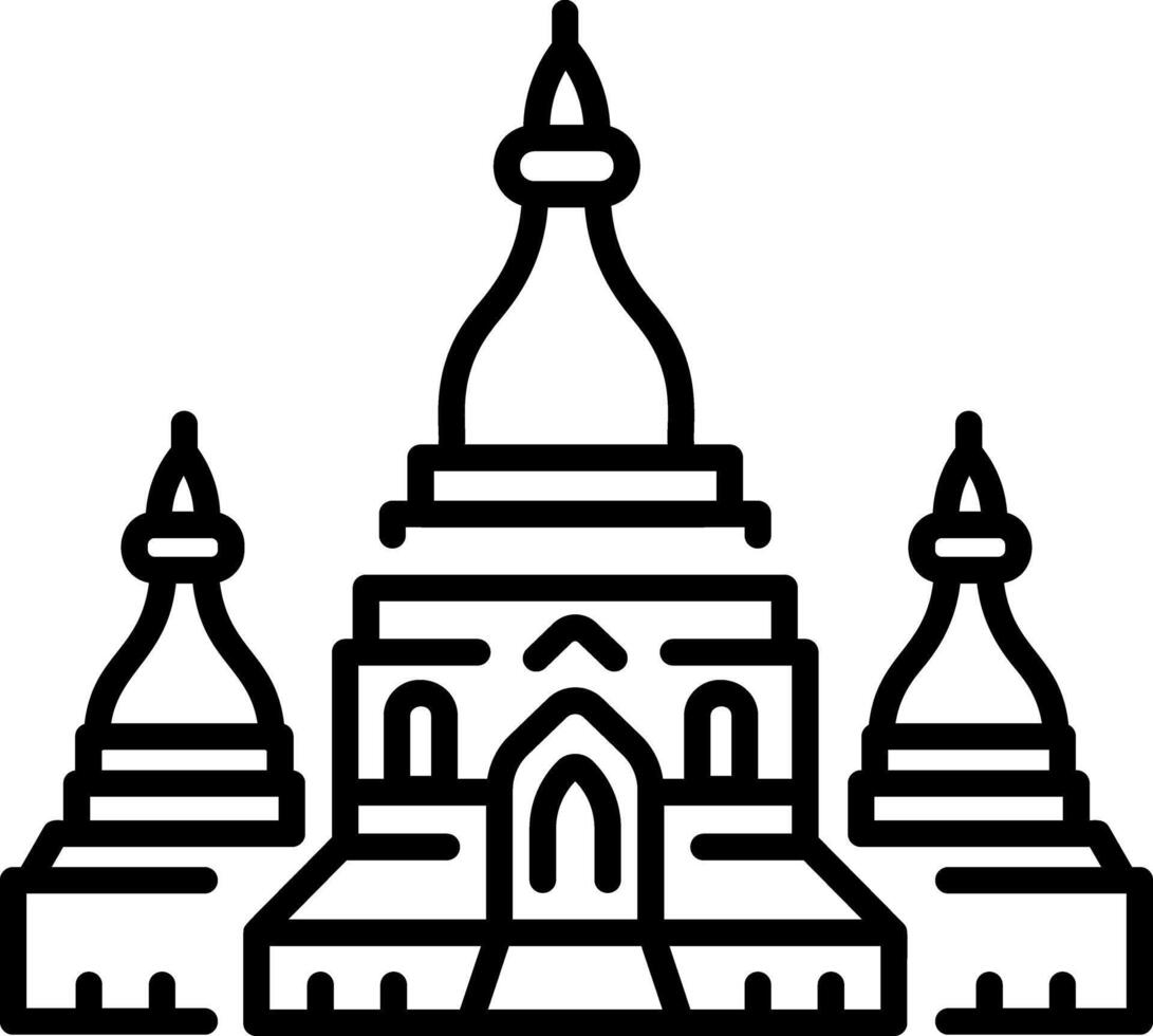 A line style icon of bagan- temple vector