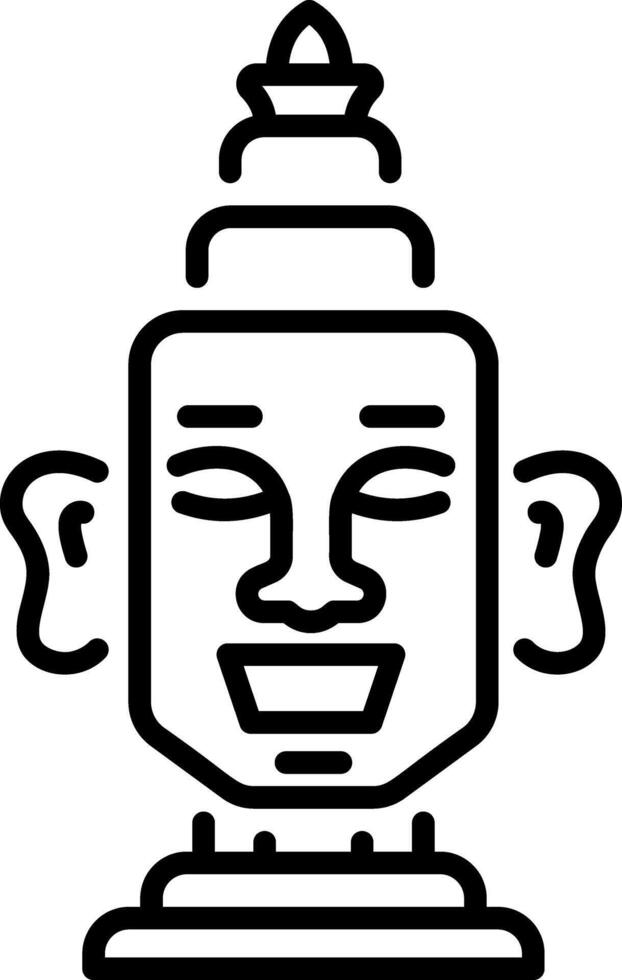 A linear style icon of khmer statue vector
