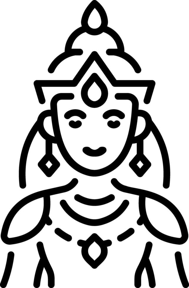 A linear style icon of thai princess vector
