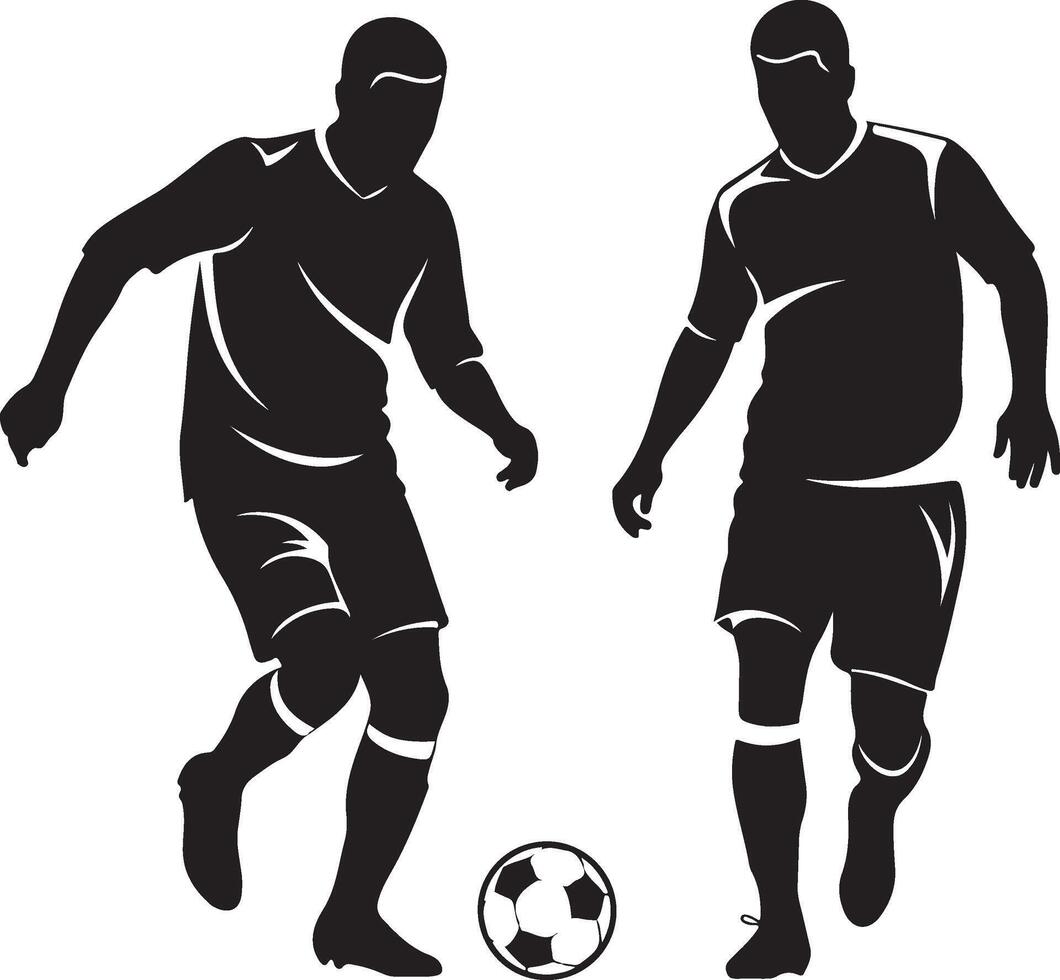 Dynamic Soccer Player Silhouettes vector
