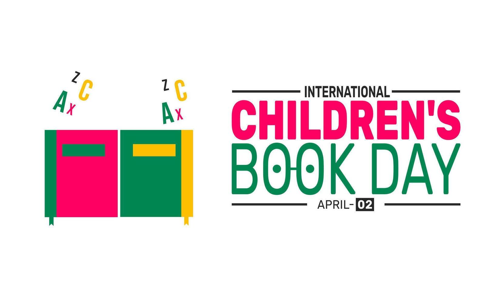 International Childrens Book Day celebrates books and reading to inspire young minds around the world every year in April. vector