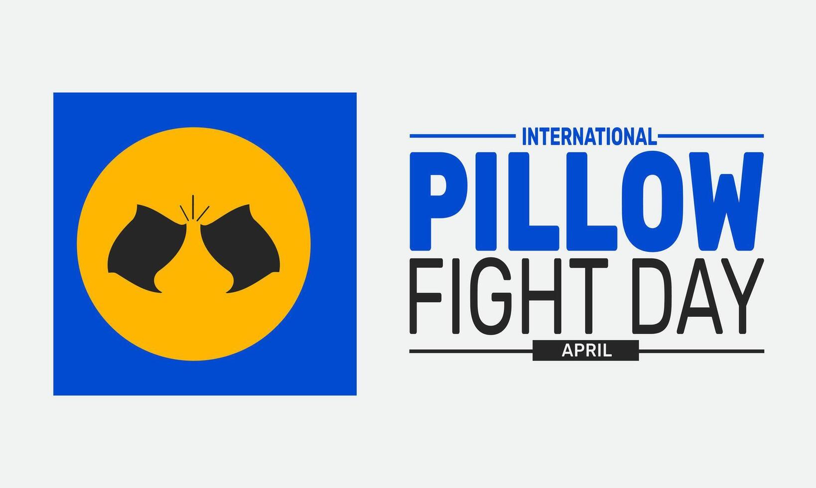 International Pillow Fight Day is a fun annual event where people gather in public places to have friendly pillow fights vector
