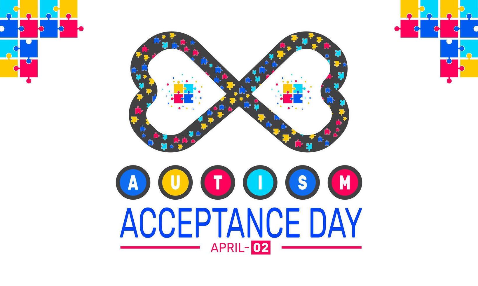 Autism Acceptance Day encourages us to learn and support those with autism through acceptance and awareness. vector