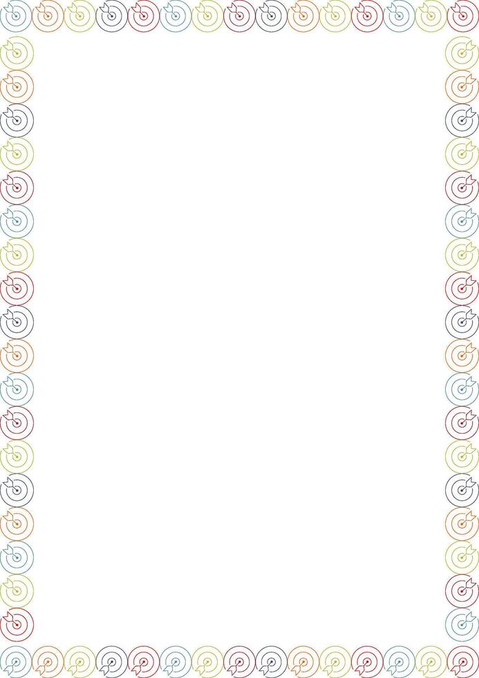 Darts game frame. Game competition on white background border with empty space vector