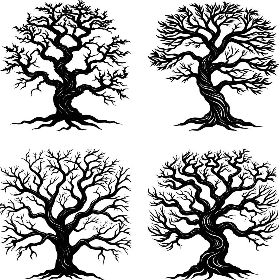 oak tree branches Set vector
