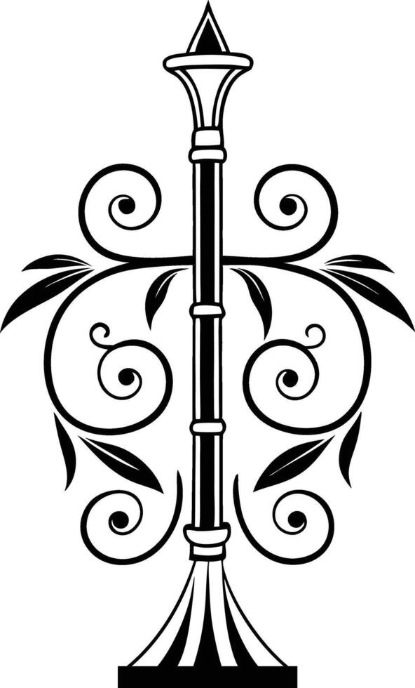 antique curtain rod stencil icon beautiful element vector