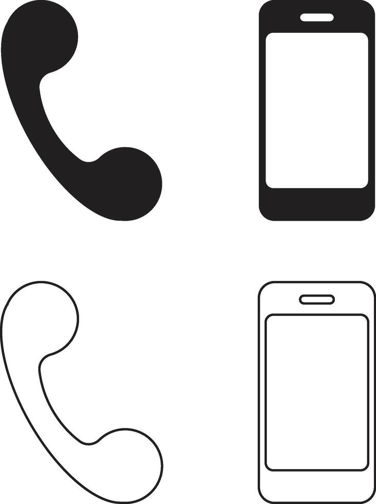 flat phone icon set illustration design vector