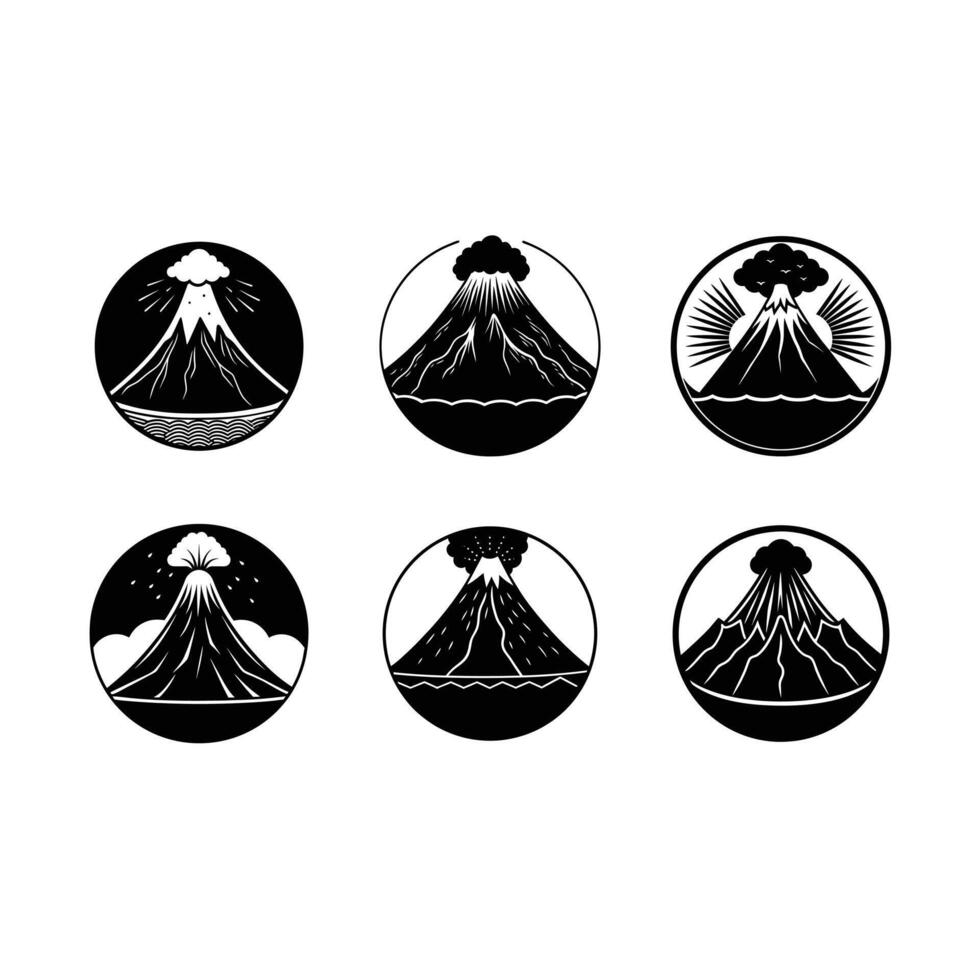 Editable volcano icon for creative digital and print design projects. vector