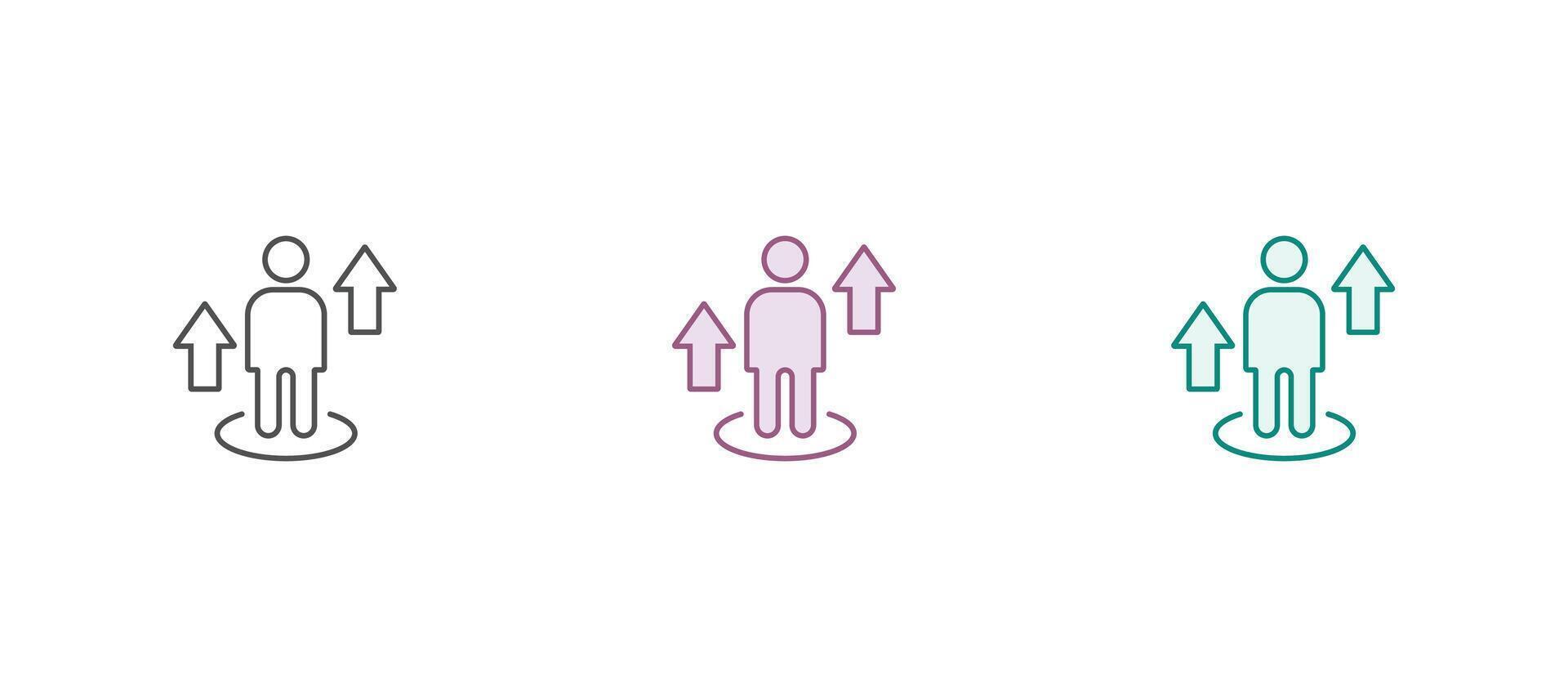 Self Growth icon set. Containing performance, gain, improvement, grow, chart, increase icons. Solid icon collection. illustration. vector
