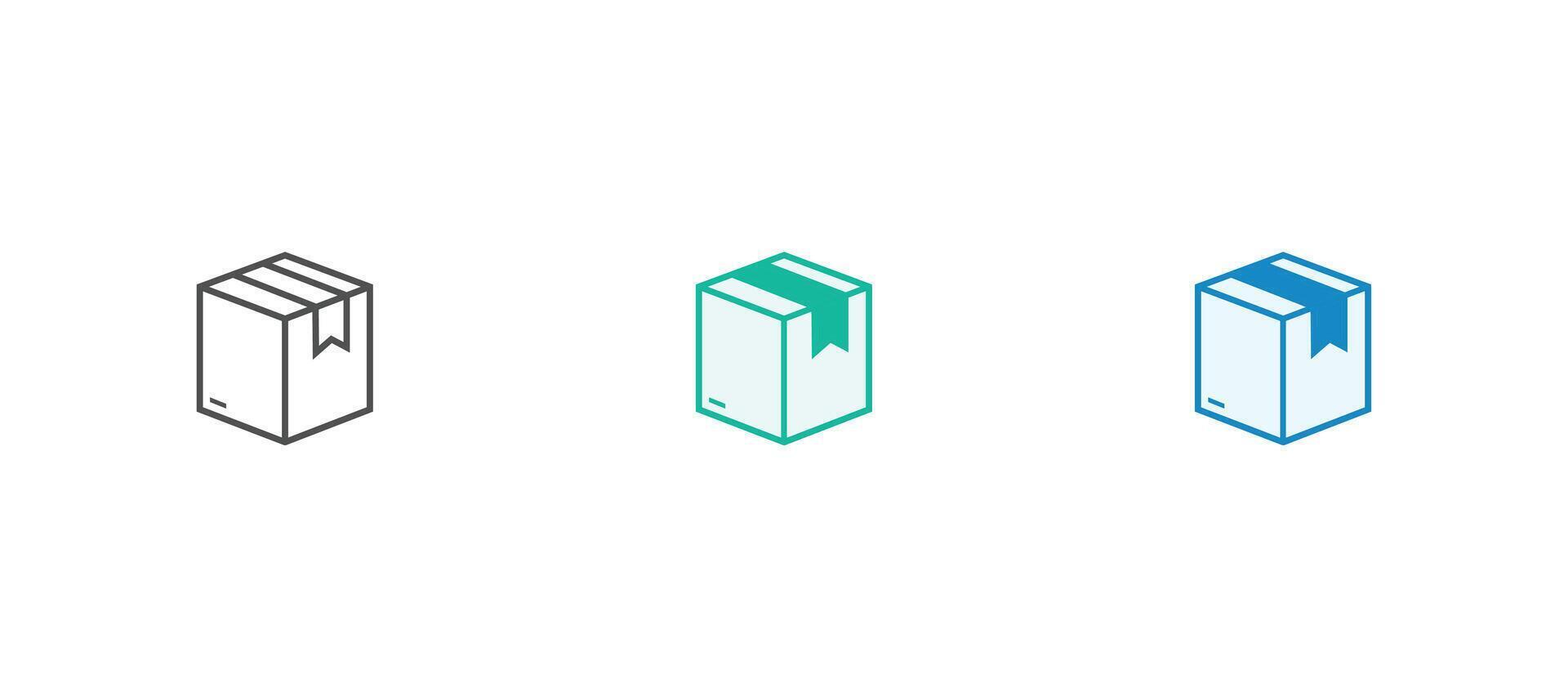 Box and Packaging line icon set. Set of icons related to cargo, box, pack, crumpled box, delivery, pack box and others. illustration. vector