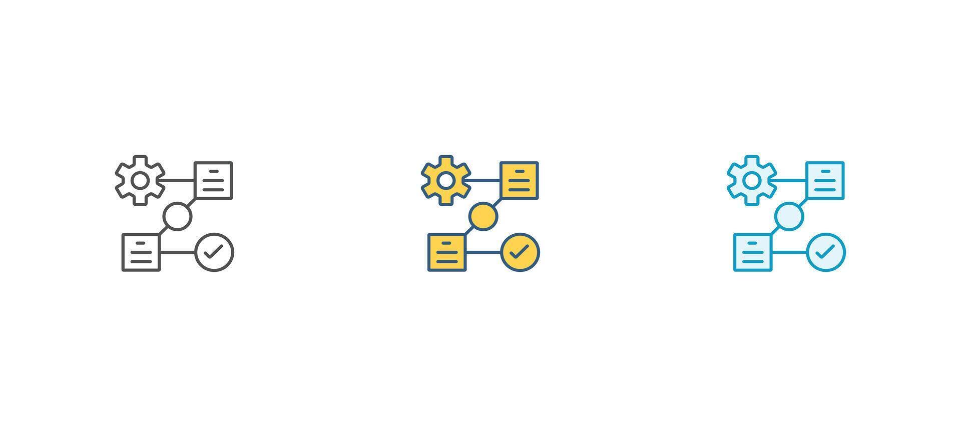 Solution icon set. Strategy and challenge symbol illustration. vector