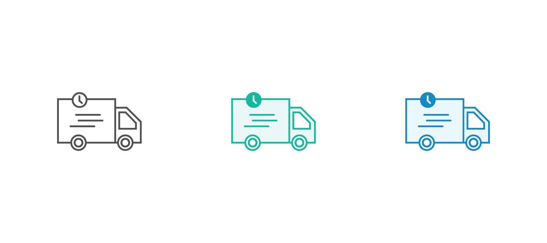 Fast shipping delivery truck flat icon for apps and websites vector