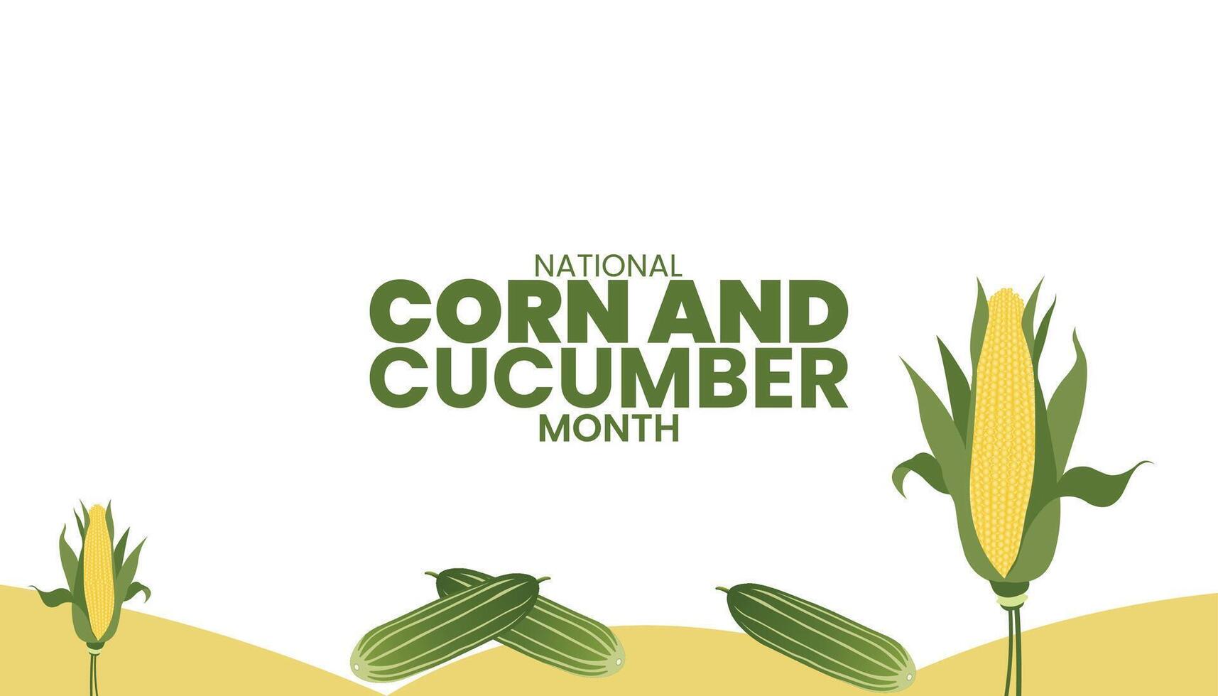 National Corn and Cucumber Month background template. Cool Cucumbers and Sweet Corn, A Seasonal Celebration vector