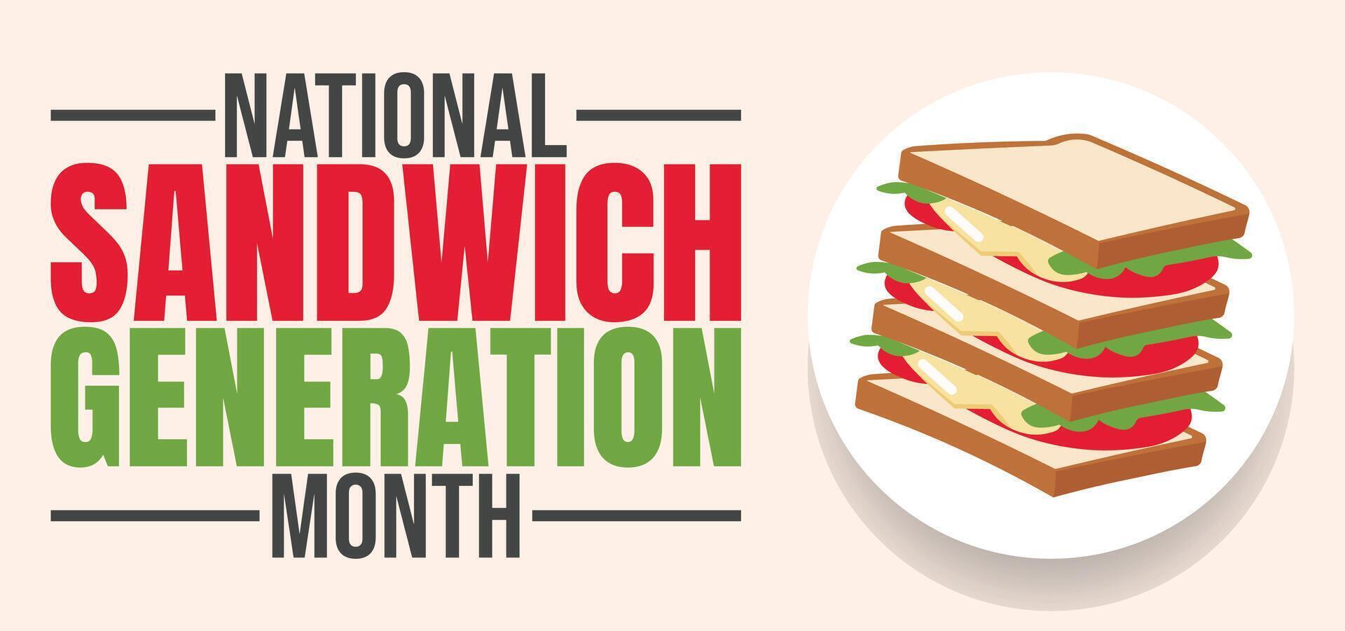 National Sandwich Generation Month background template. Shining Light on the Sandwich Generation vector